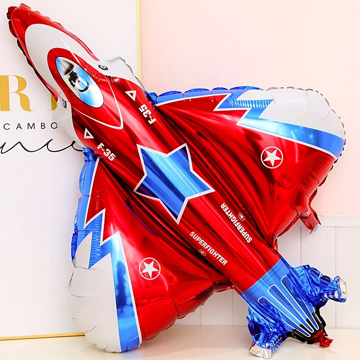 

2pcs Airplane Balloon Fighter Jet Airplane Balloon Aircraft Shape Foil Mylar Balloon For Birthday Party Supplies Decoration