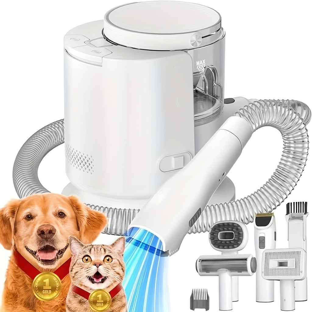 

Dog Grooming Kit & Vacuum, Strong Pet Grooming Vacuum, 1.5l Dog Grooming Vacuum 99% Dog Vacuum For Shedding Grooming Hair, 6 Pet Grooming Tools
