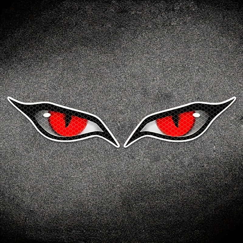 2pcs/1 Pair Of Eye Motorcycle Stickers, Self-adhesive Night Driving Safety Decals, Waterproof And , Suitable For Motorbike Headlights, Fairings, Scooter Bodies, Racing Helmets