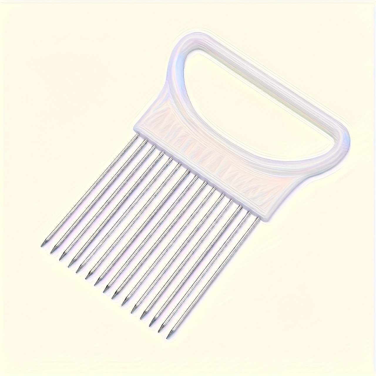 TEMU Stainless Steel Onion Fork Slicer, Suitable For Green Onions And Onions, Garlic Fruits And Vegetables, Portable Kitchen Cooking Tool Kitchen