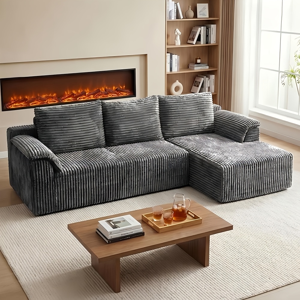 Image of Design, Modular L-shaped Sofa With Plush Cushions, Bone-free Construction, No , Haustierfreundlich, Easy To Clean, Perfect For Family Use And Entertaining Guests.