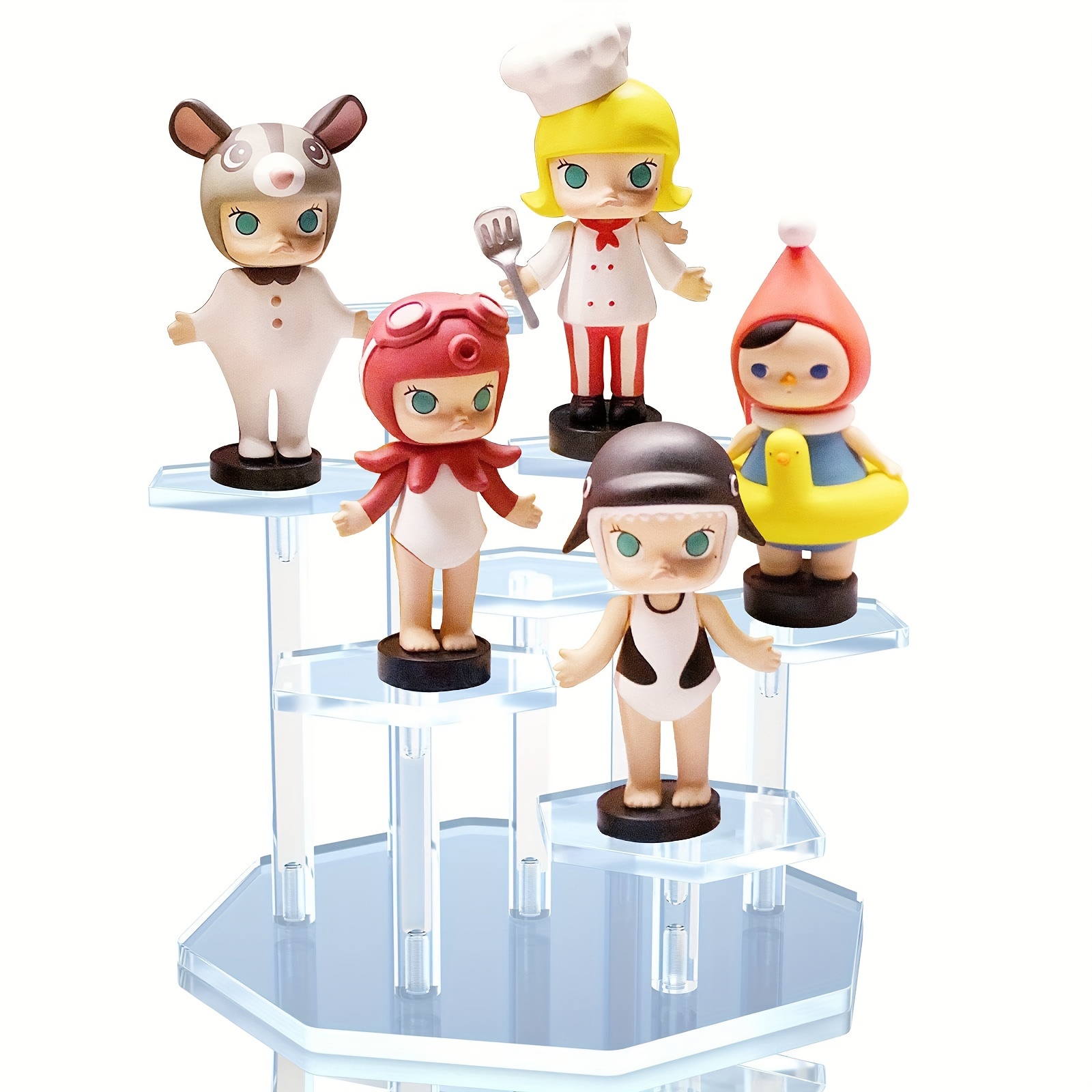 

1pc Acrylic Display Stand For Figures, Collectibles, Toys And Dolls, Jewelry, Action Figures Collection Organizer Holder, Collectibles Stand, Cosmetic Items Risers, 7-tier