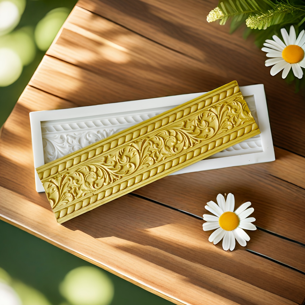 Image of 1pc, European Style Decorative Sticker Relief Lace Resin Handicraft Mold, Relief Flower Pattern Lace Silicone Mold, Mold Mold, Additions, Household Products
