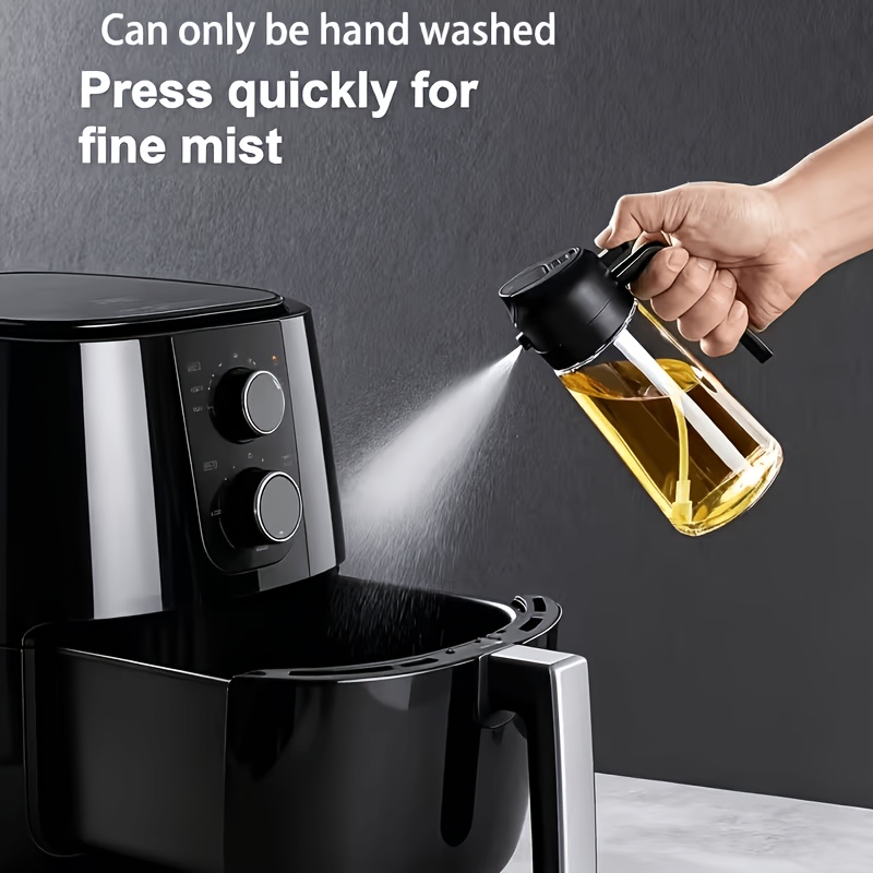 TEMU 1 Precision Oil Spray Bottle (2-in-1) - Portable Bottle For Cooking, Salads, And Grilling - Easy-to- Design - Ideal For Olive Oil And Vegetable