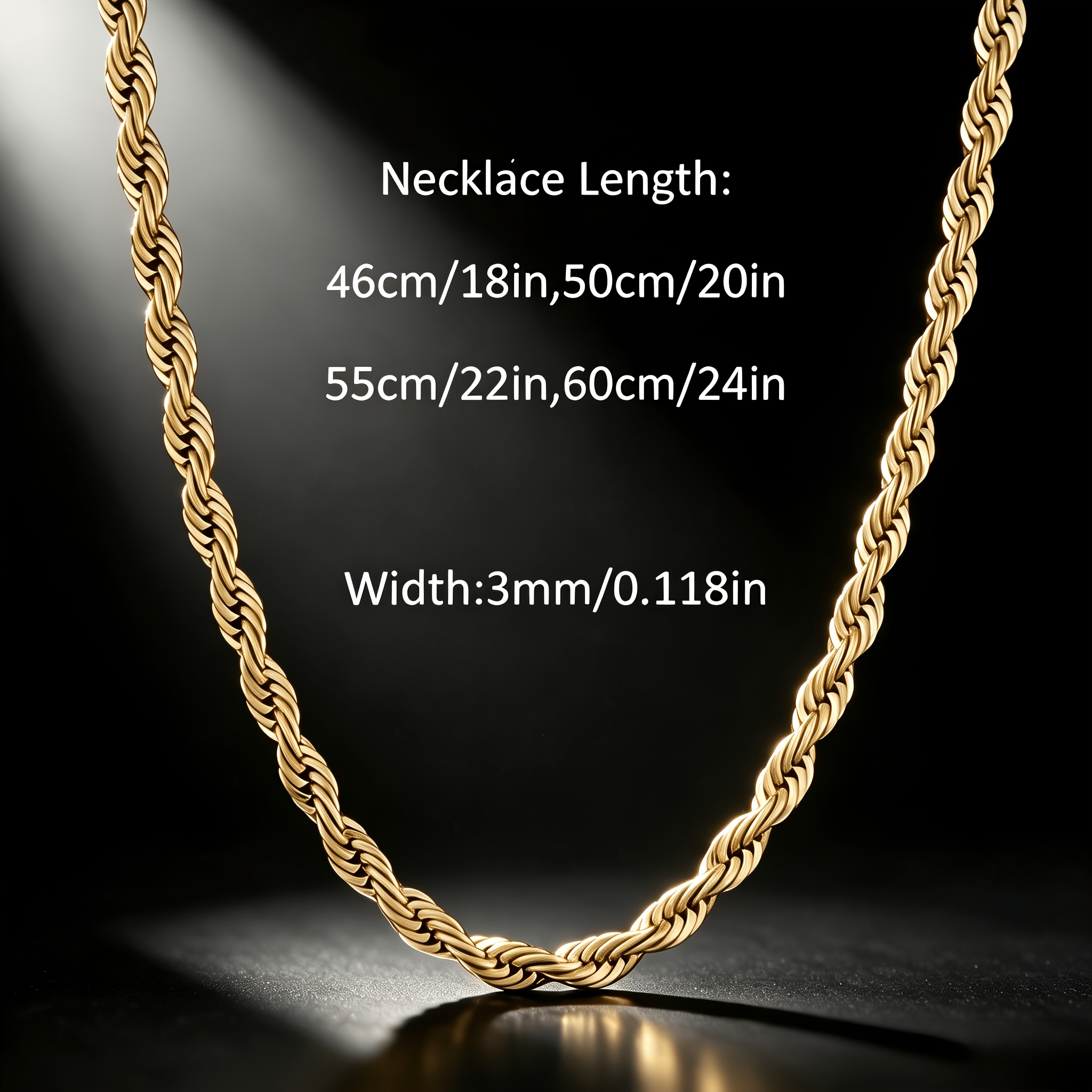 Image of 925 Silvery 18k Gold Plated-plated Woven Cut Twisted Rope Necklace, Classic Fashionable Exquisite Design, For Daily Wear Gatherings Parties & Festival Gifting, With Box
