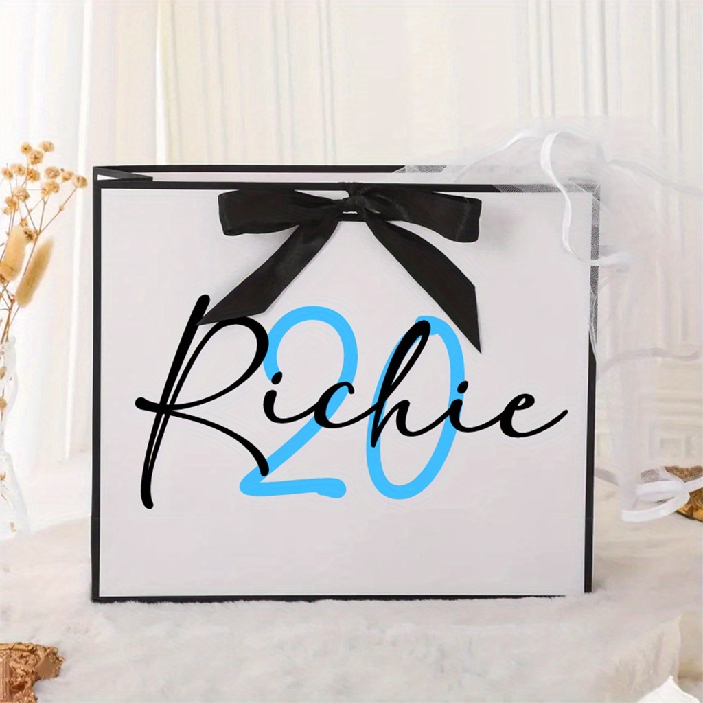 E-shop Geschenk für Sie/Ihn – Personalisierte Geburtstags-Geschenktüte mit Namen, Geburtstags-Geschenktüte für Mädchen, Tasche zum 18. Geburtstag,
