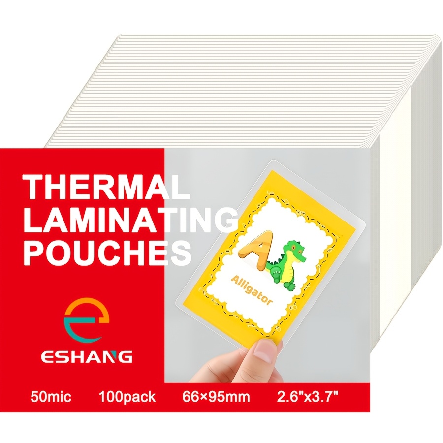 TEMU Confezione da 100 buste termiche per laminazione, 2.6"�3.7" per formato carta 2R/3 pollici, spessore 0.05mm, angoli arrotondati, ideali per
