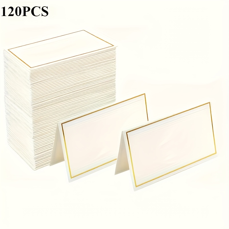 TEMU Cartes de place 11/24/34/44/54/60/74/84/94/104/120 blanches pur avec bordures, vierges à pour cartes de banquet, cartes de nappe, cartes d',