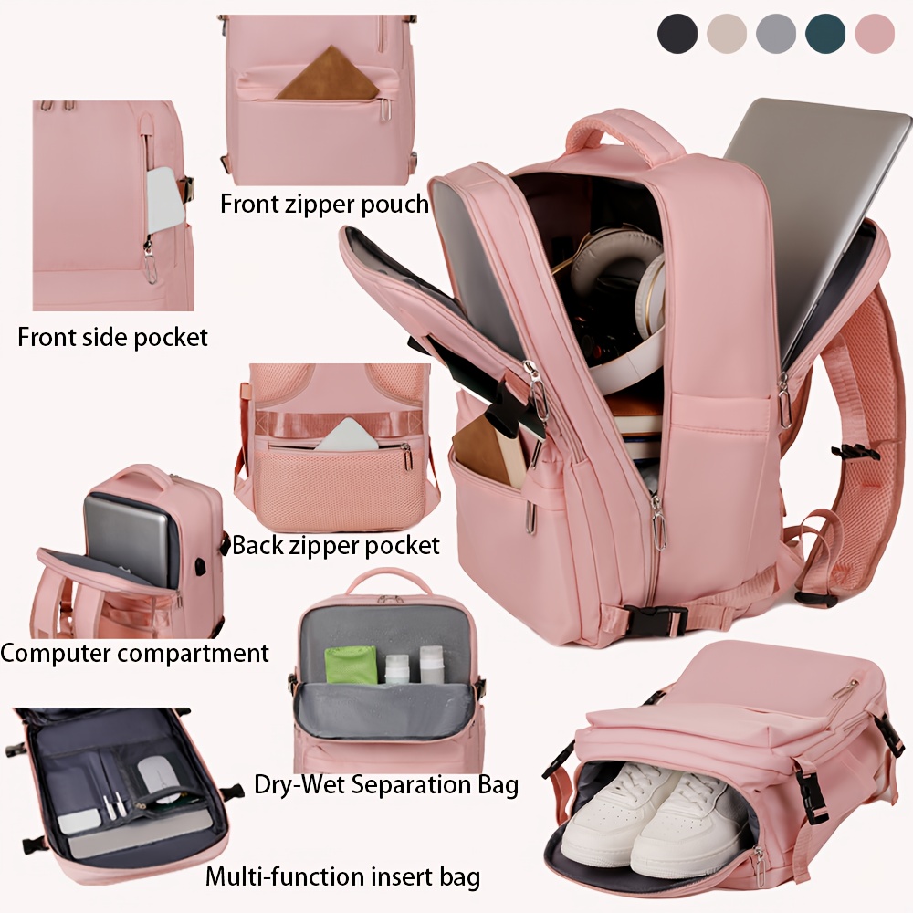 large capacity travel backpack wet/dry compartments Temu Philippines