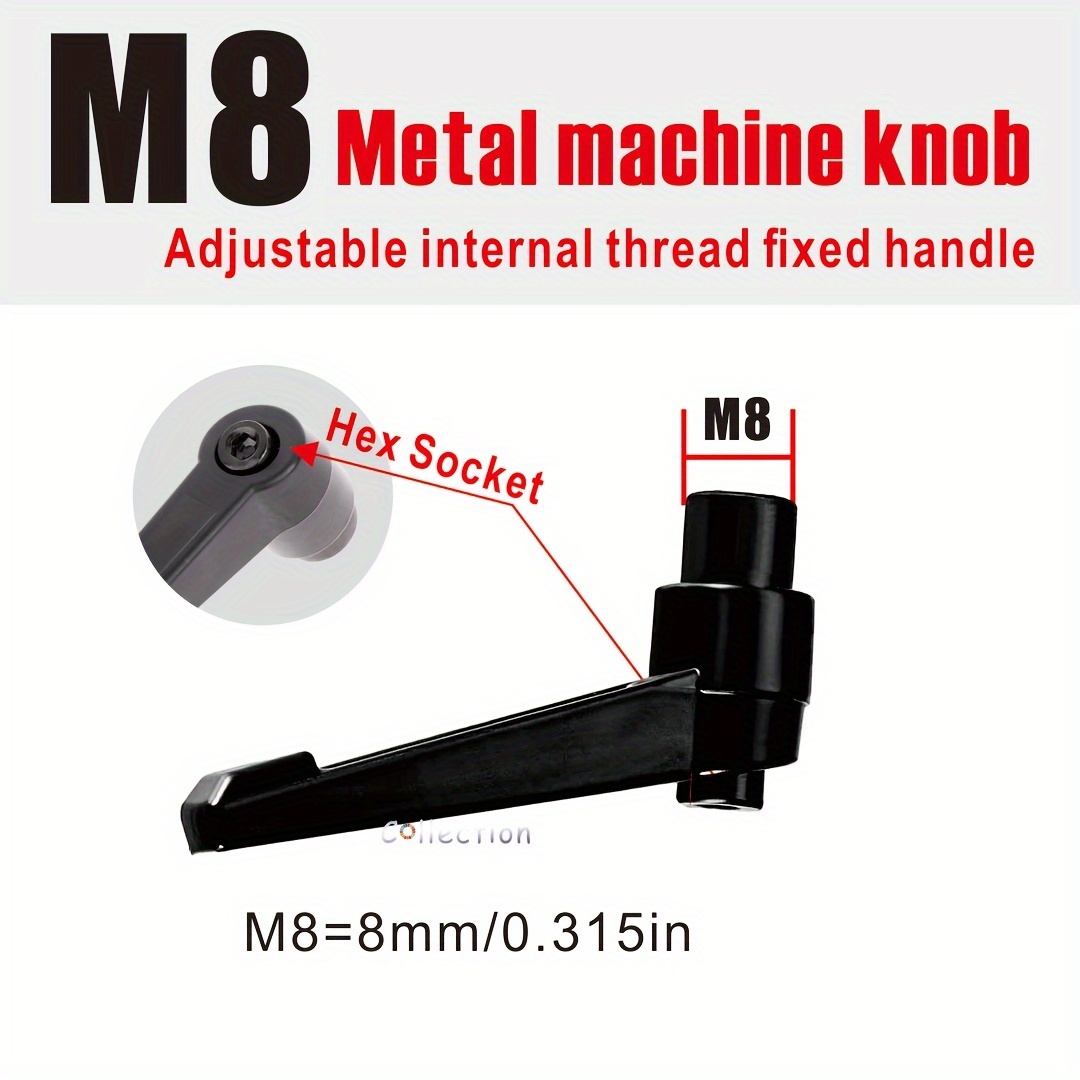 Adjustable L-shaped Handle With Internal Spiral - Metal, Twist-on Nut Fastener For , M6/m8/m10/m12 Sizes