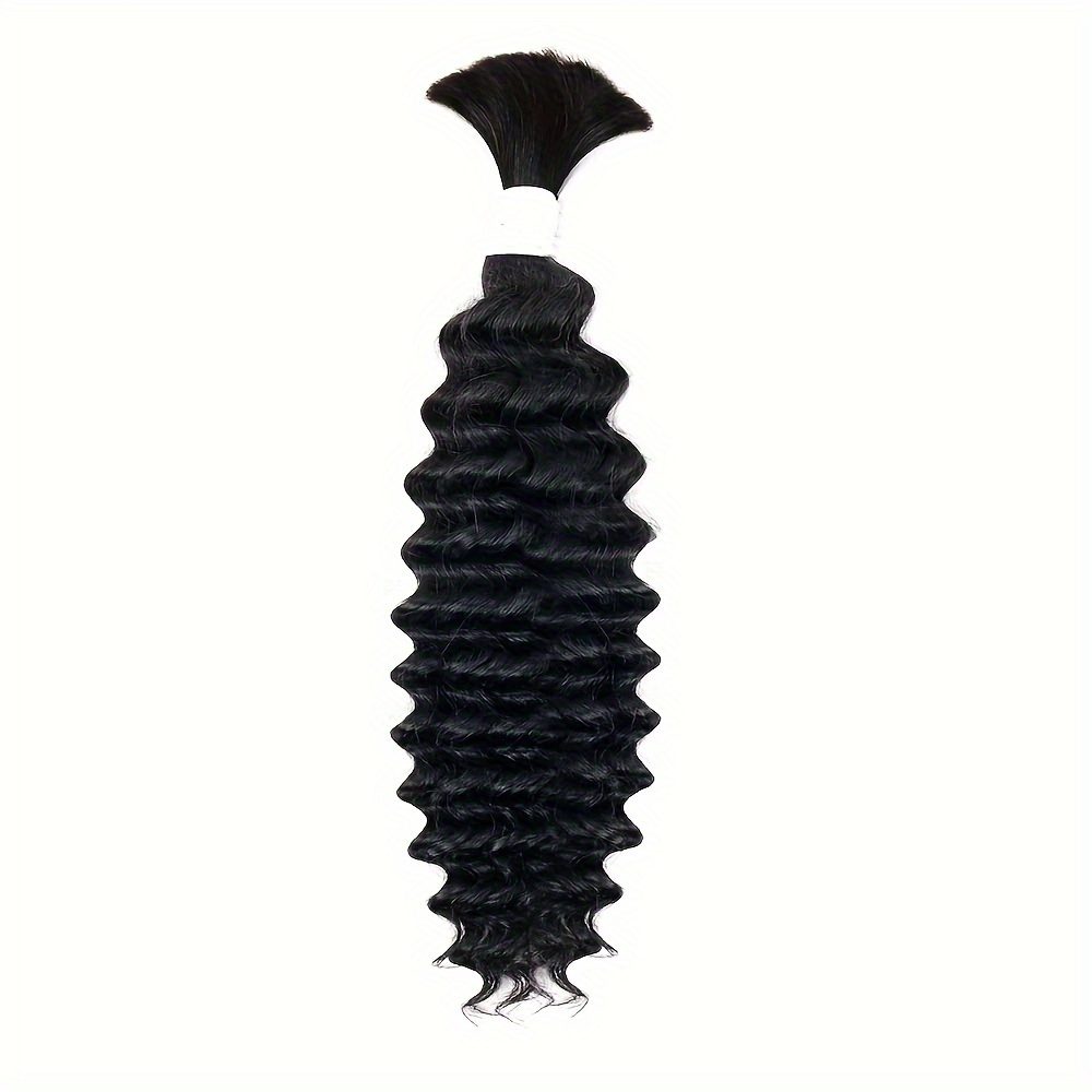 Deep Wave Bulk Human Hair Braiding One Bundl No Weft Human - Temu