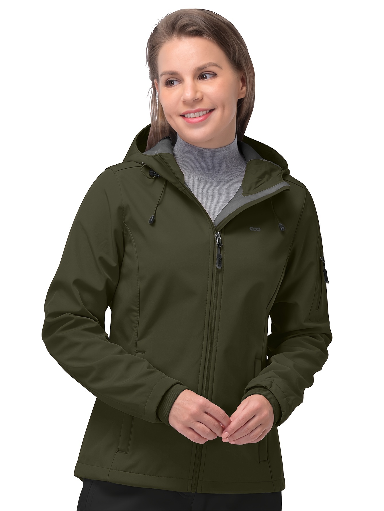 women's windproof softshell jacket fleece lined warm