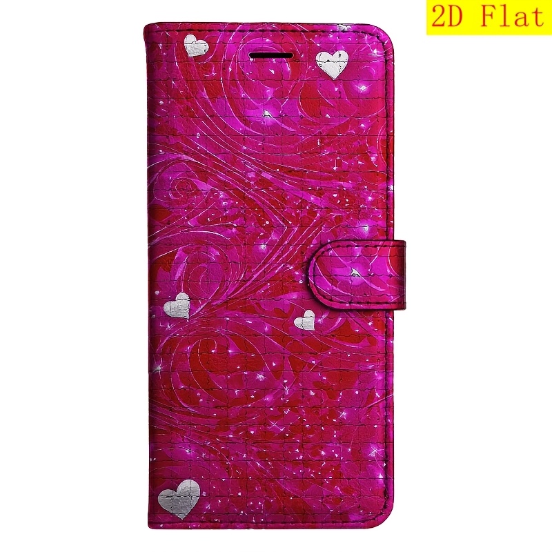 TEMU Phone Case: 2d Flat Silver Heart Flip Wallet Case Sutible For Moto Edge G9 E7 G34 G10 G50 G60 S E30 E40 G41 G31 G51 G71 X30 G22 G52 E32 G42 G62