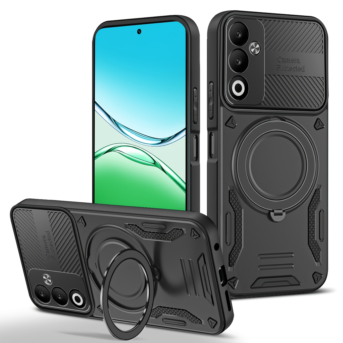 TEMU Phone Case: Suitable For Oppo A5 5g Phone Case With 360-degree Rotating Phone Stand
