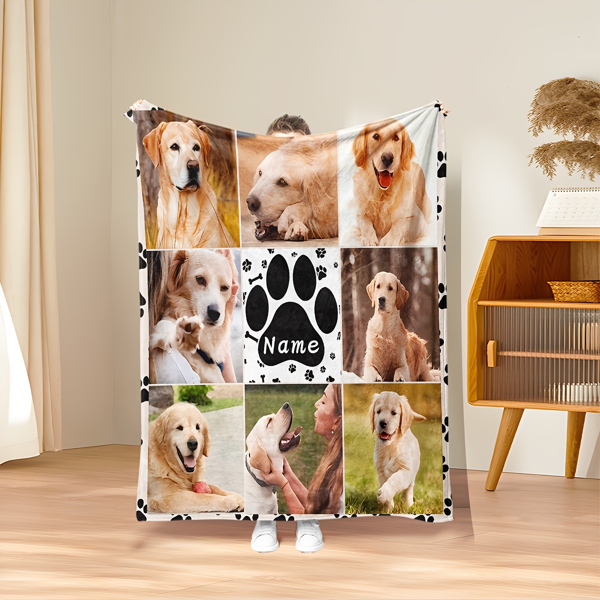 

Personalized Dog Blanket - Pet & Name, Flannel, All- , Hypoallergenic, For Bed, Sofa,