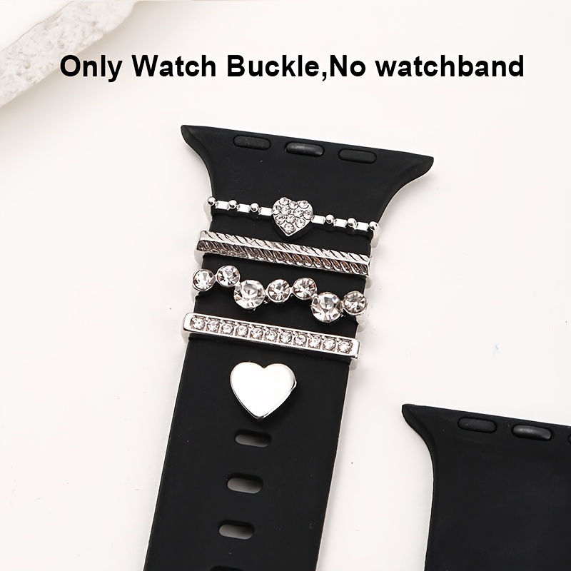 Image of 1set Iwatch Band Charms Fashion Adorable Strap Charm Clasp Decorative Ring Loops Gift For Women S 38mm 40mm 41mm 42mm 44mm 45mm