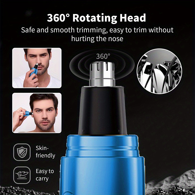 Ensemble de 4 pièces Tondeuse à cheveux électrique pour hommes | Tondeuse et kit de rasage pour les poils de nez, chargement USB sans fil, batterie au lithium, outil de toilettage professionnel, conception dégradée, cadeau idéal pour hommes