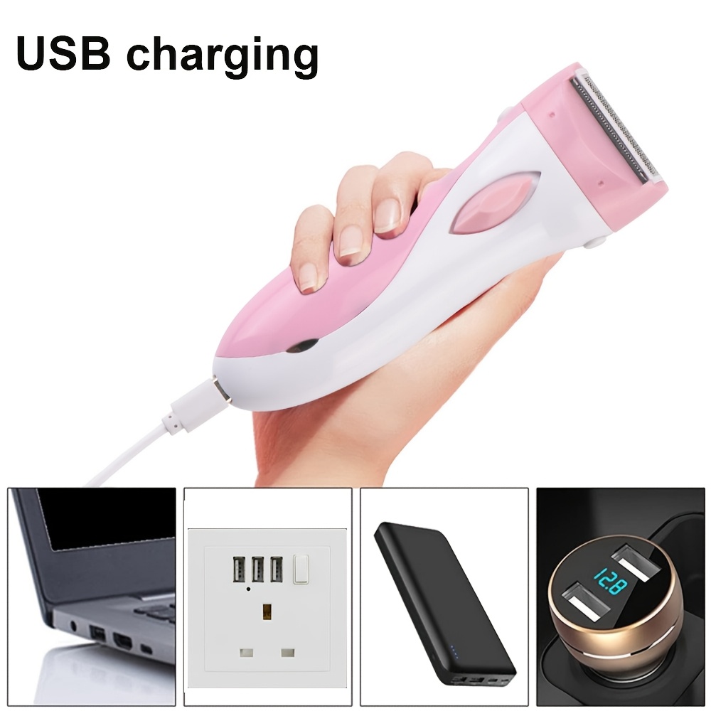 Afeitadora Eléctrica para Mujer - Afeitadora para Dama con Alimentación USB, Afeitadora de Lámina Versátil con Cuchillas de Acero Inoxidable, Recargable por USB, Ideal para Vello Facial, Axilas, Brazos, Zona del Bikini, Piernas y Depilación de Cuerpo Completo - El Regalo Perfecto para Pascua
