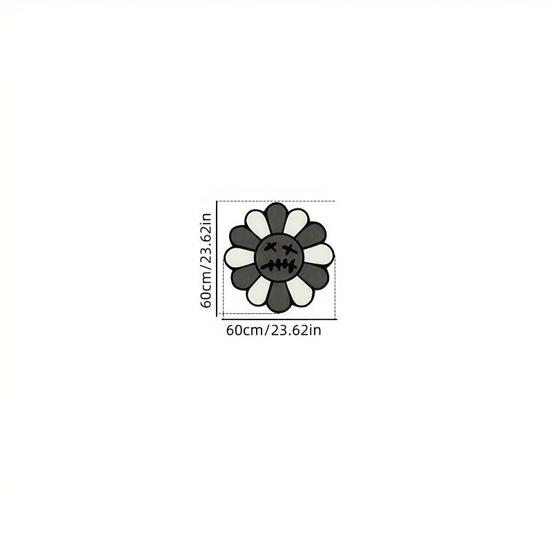 TEMU Dark Trendy Sunflower Rug, [velvet And 850g Per With Dot Plastic Backing], Soft, Durable, Non-slip, Machine Washable, Suitable For Bathroom,