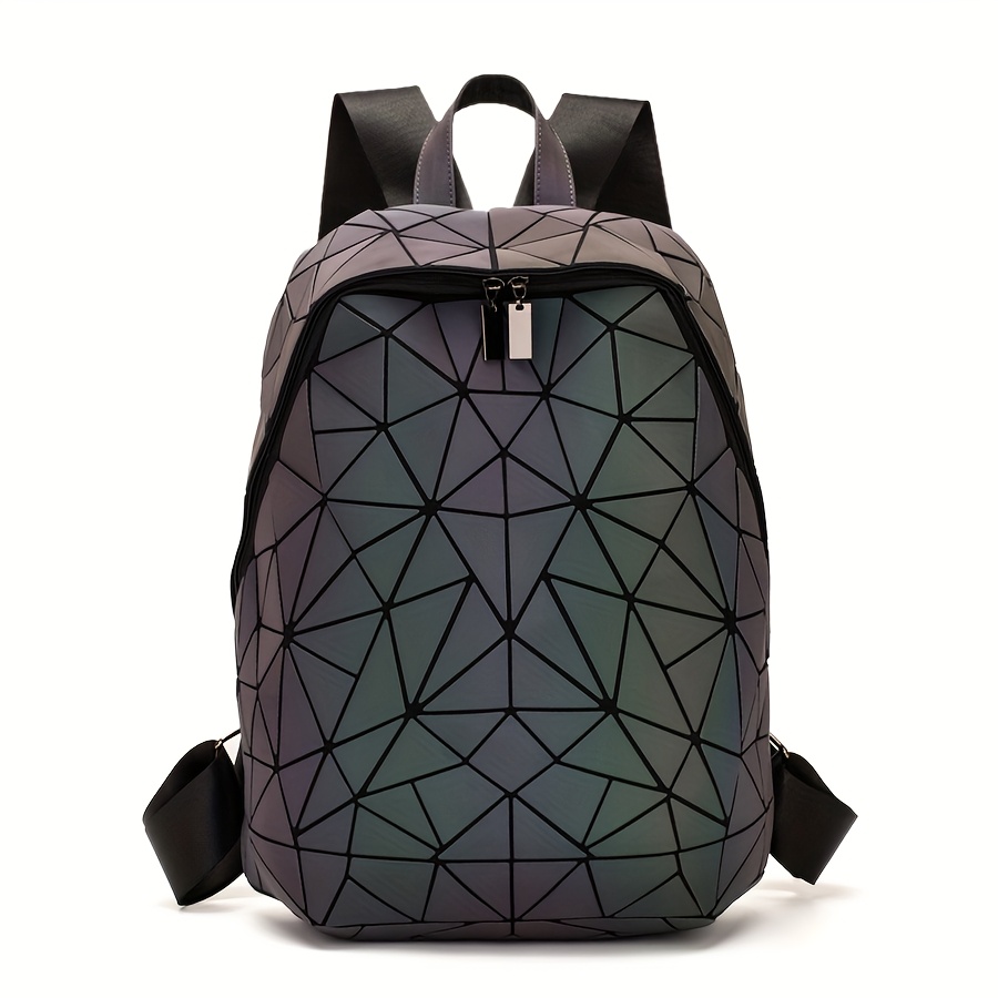 fashion luminous womens backpack holographic geometric  display picture 1