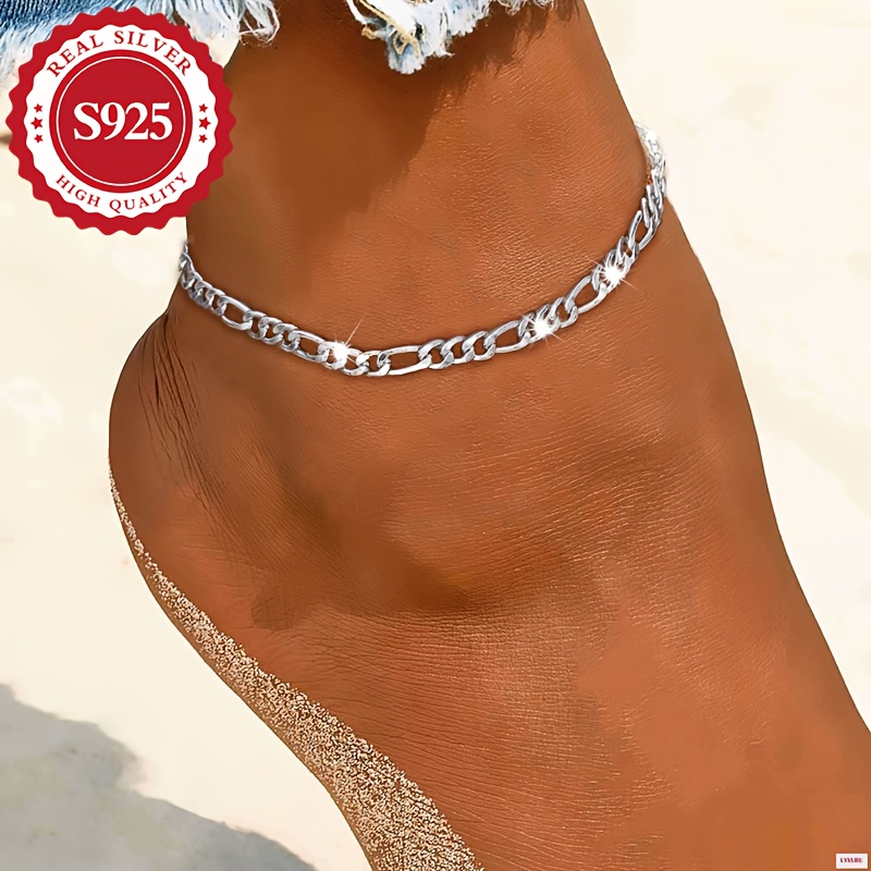 Vintage S925 Silver Foot Chain for Vacation