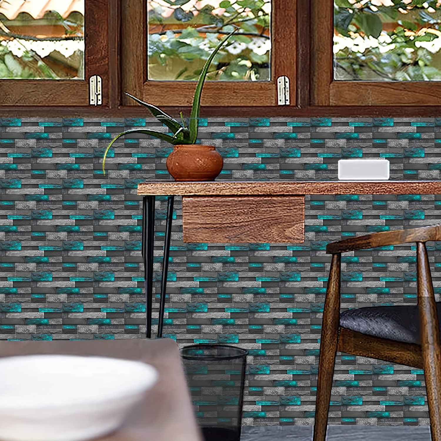 Light Teal Green Peel And Stick Subway Tile Sticker Self