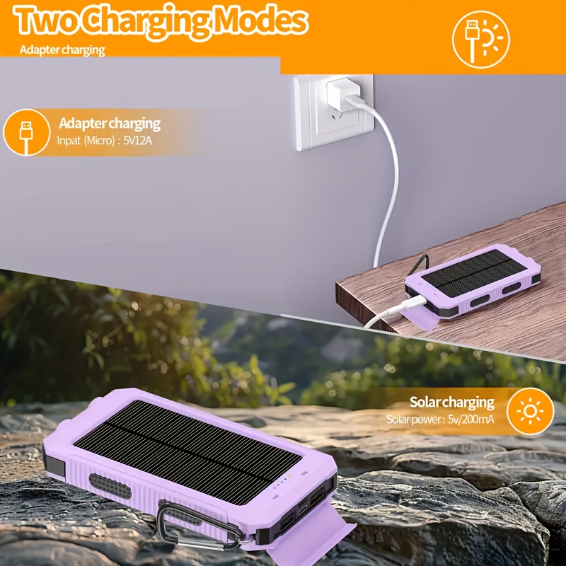 2025 Super USB Portable Solar Power Bank – Fast Charging, 2 Ports, For IPhone, Samsung, Universal