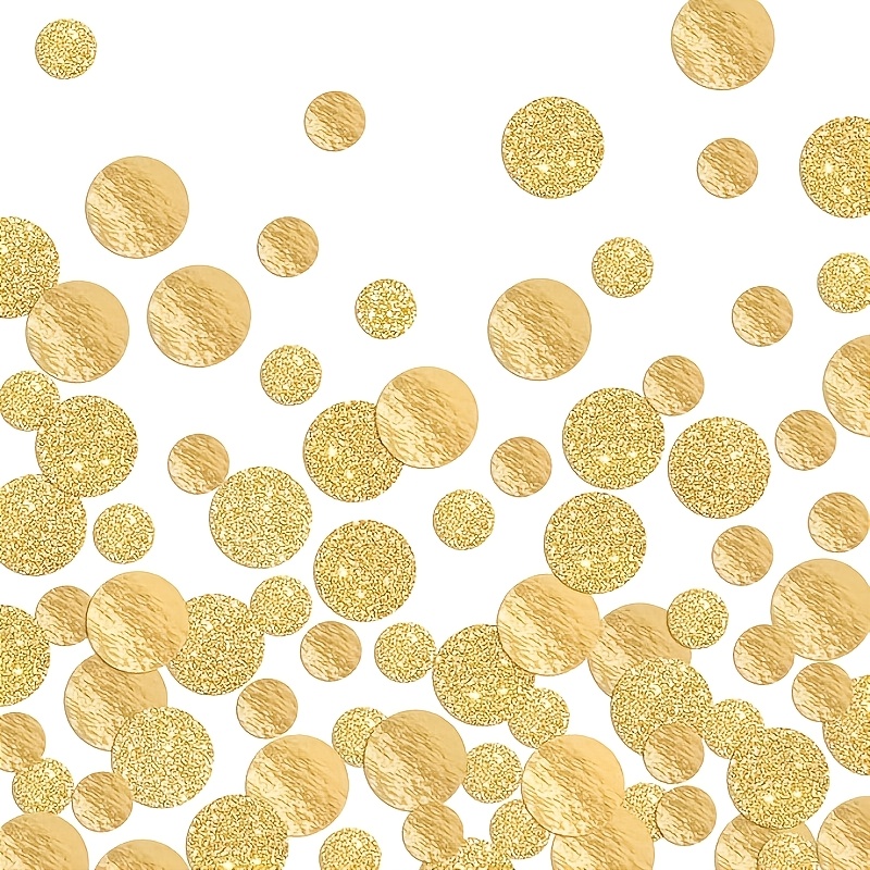 Image of Golden Sequined Confetti Table Decoration, Surprise Paper Craft, Birthday Party, Anniversary Gift, Bridal Gift, , Round Polka Dot Decoration, 200pcs