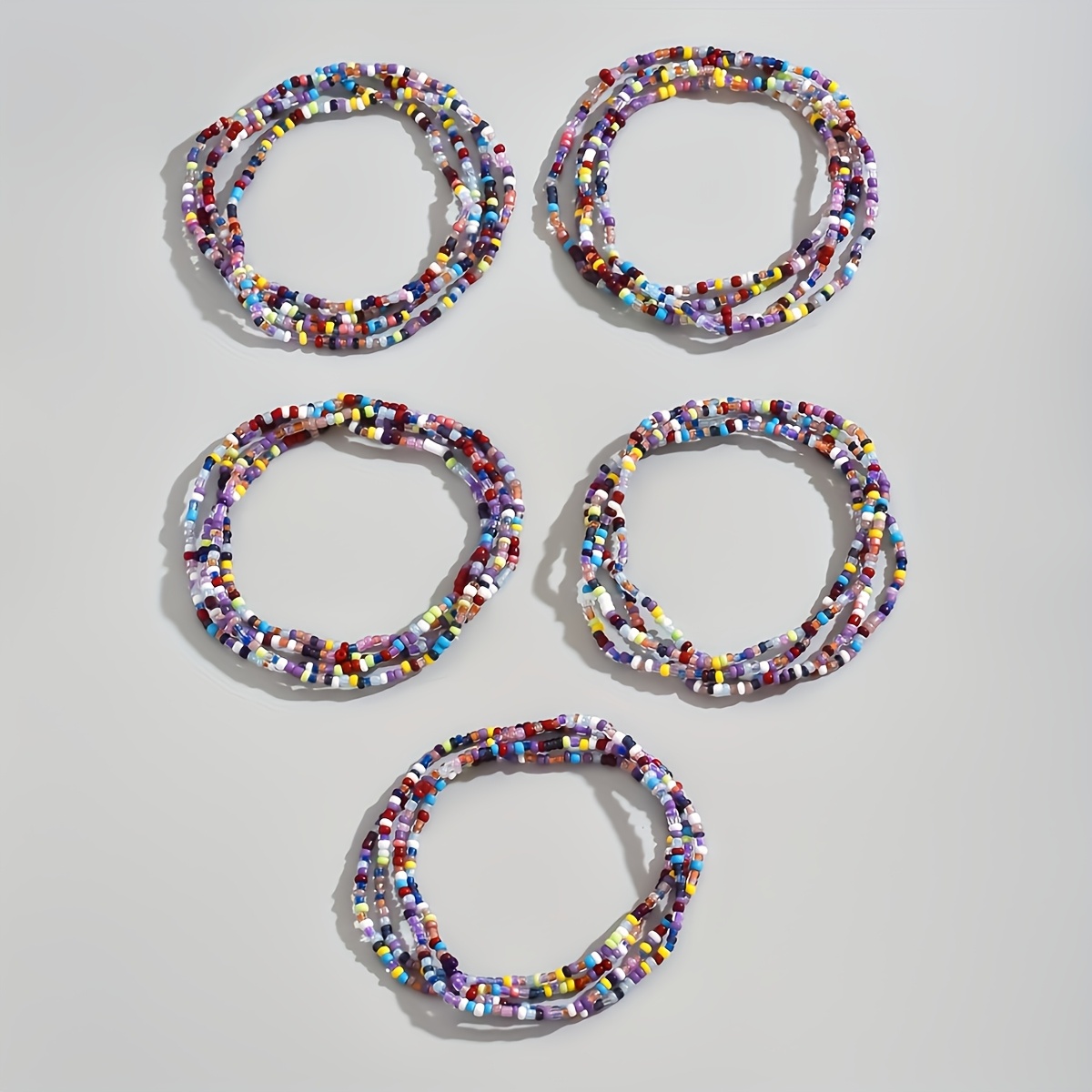 20pcs Bohemian Style Mixed Bead Layered Bracelet Set