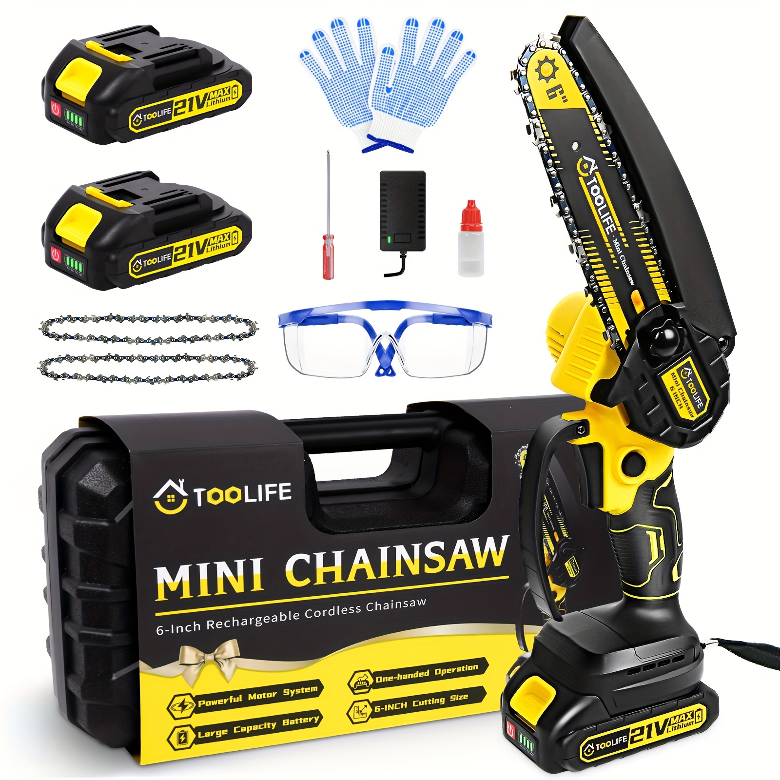 

Mini Chainsaw Cordless 6 Inch, Handheld Electric Chain Saw Battery Powered For Trees Trimming Cutting, Mens Husband Dad Gifts For Father's Day, Gardeners Women, Anniversary Birthday Gift Over 50