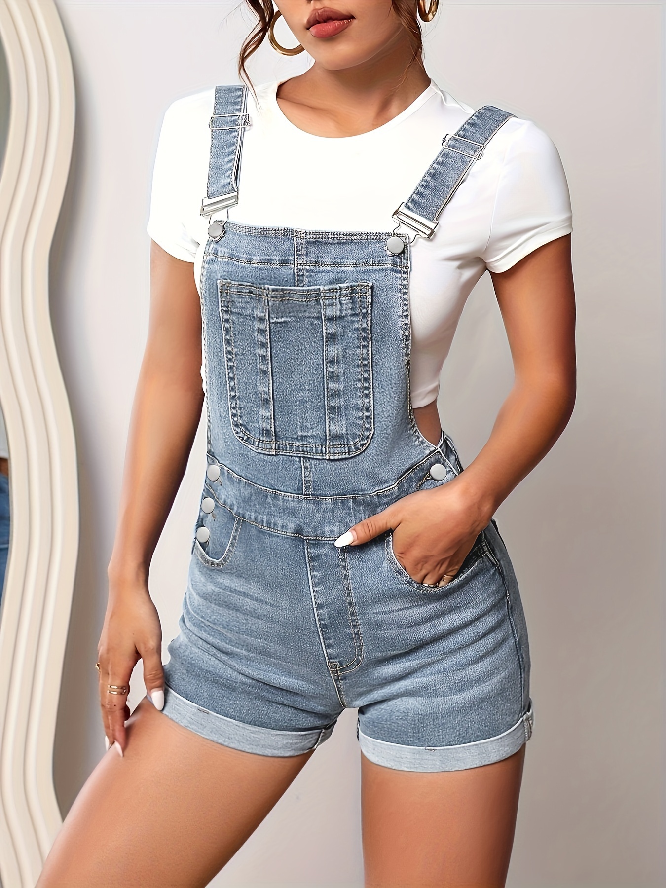 Fashion Mens Denim Overalls Jumpsuits Slim Skinny Jeans Pants Suspender  Trousers