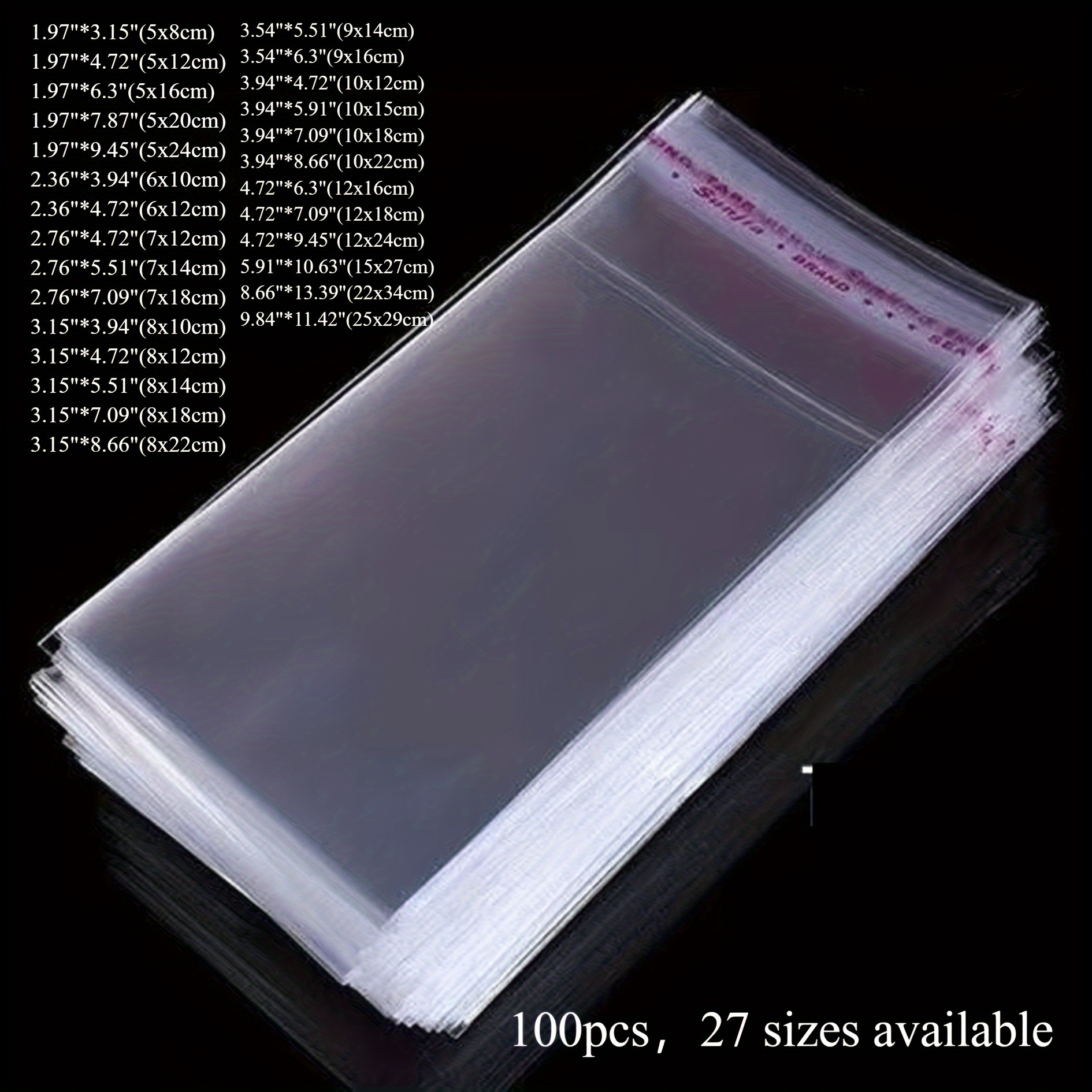 

-pack Transparent Self-sealing Opp Bags, Clear Plastic Pouches With Adhesive Sealing, Reusable Cellophane Bags For Candy, Cookies, Jewelry, Thanksgiving & Eid Gifts