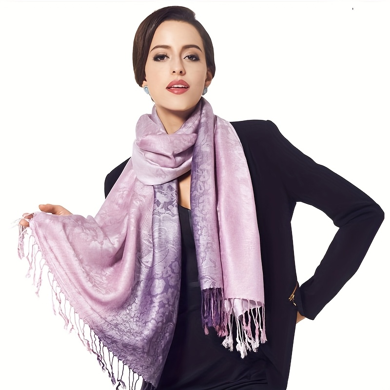 2025 Fashion Women's Scarf Gradient Colors Shawls Jacquard Wraps