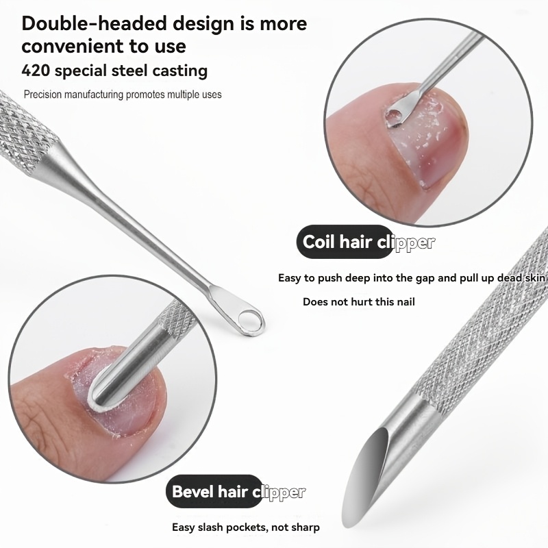 Double-Headed Cuticle Remover Tool with Sanding Discs Set