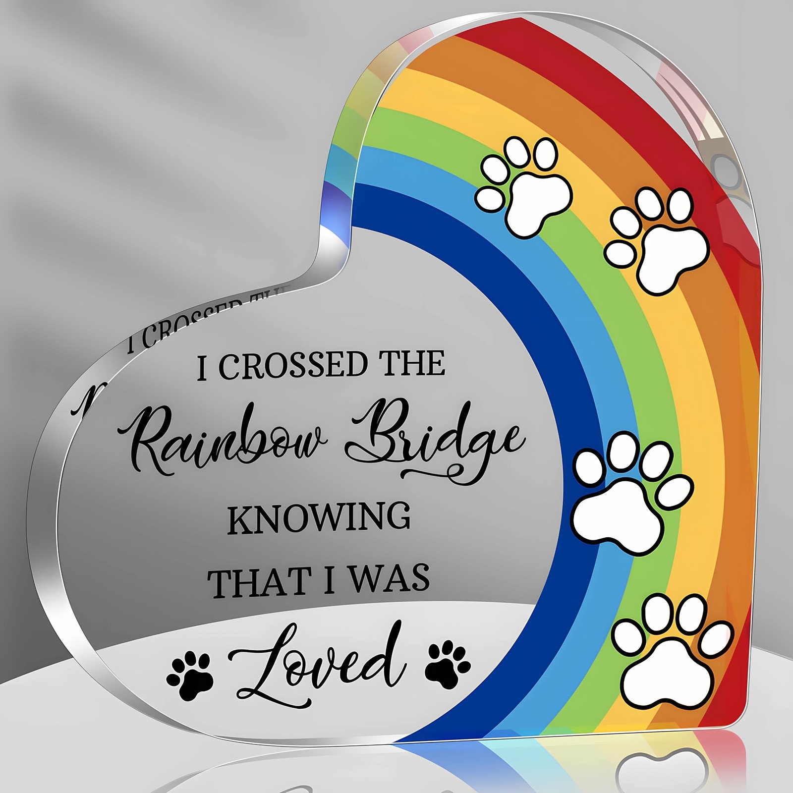 Regenbogenbrücke Schlüsselanhänger Als Gedenkgeschenk Für Verstorbene Hunde | Aus Edelstahl, Mit Pfotenabdruck & Trostgedicht