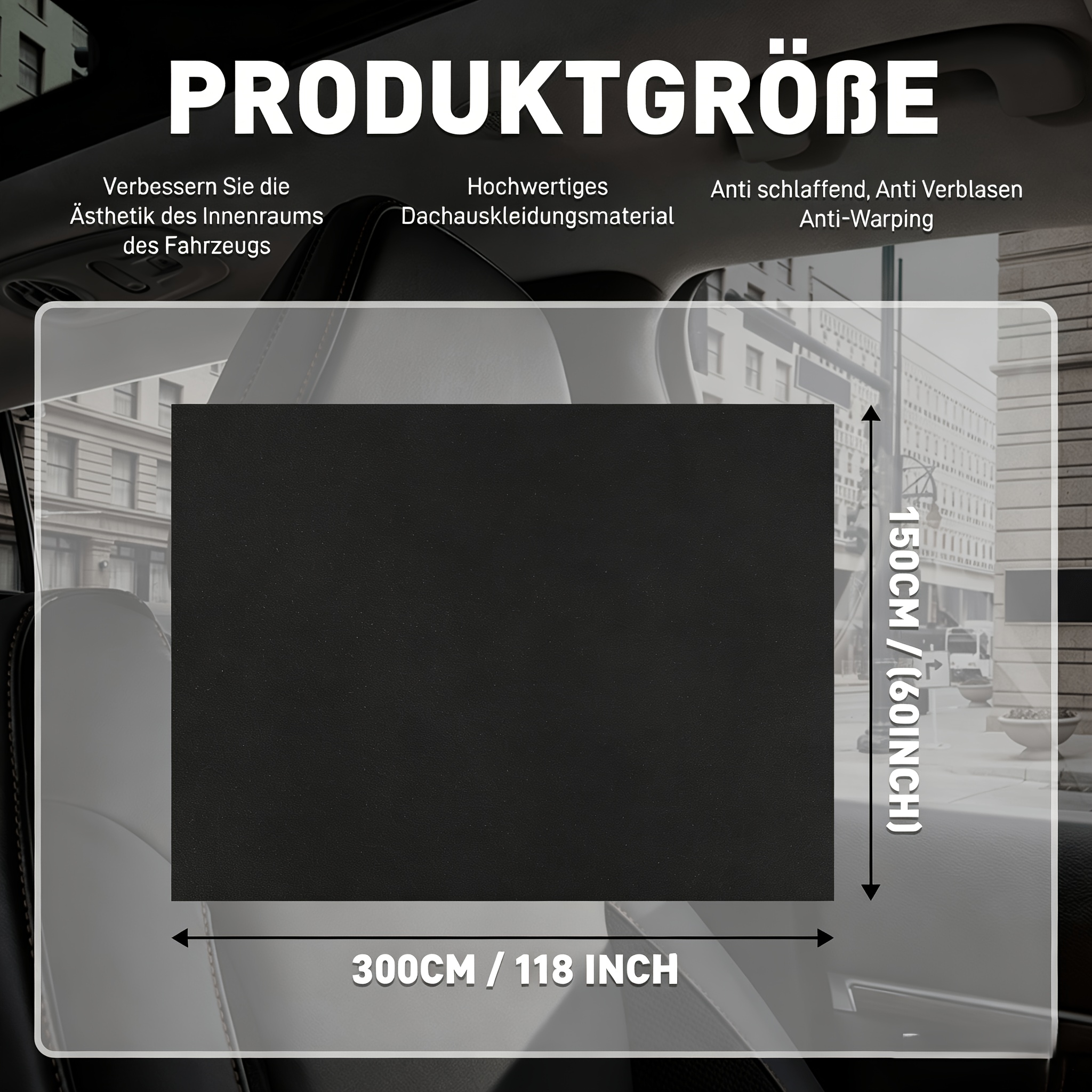 Automotive Headliner Fabric 300x150cm 3mm Foam Backed Velour Material, Car Roof Lining Replacement Fabric, Auto Boat Diy Interior Fabric (ships Folded, Creases Will )