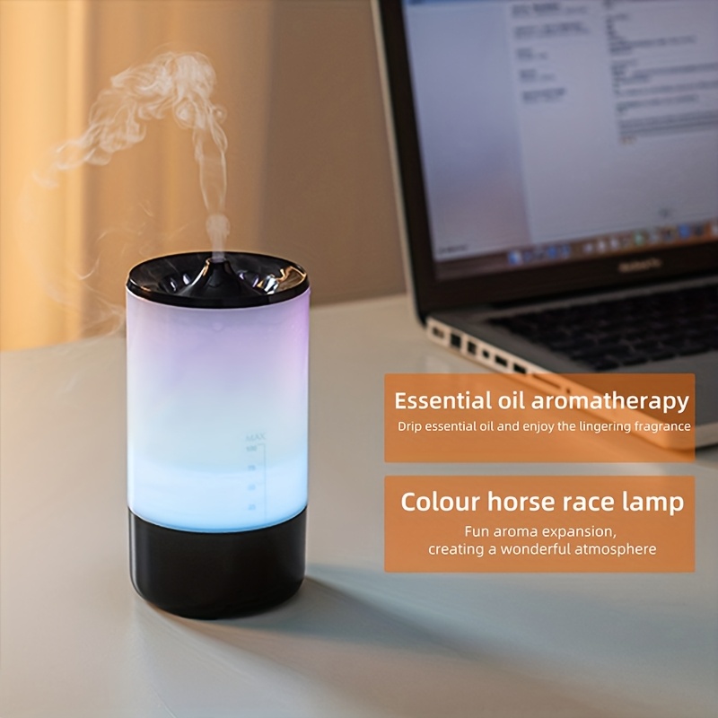 Essential Oil Diffuser Humidifier for Use, Silent Operation with Visible Water Level Indicator 7-color Magic Lights, USB Interface, Automatic Power-off Protection Ideal for Offices/bedrooms/dorms/RV