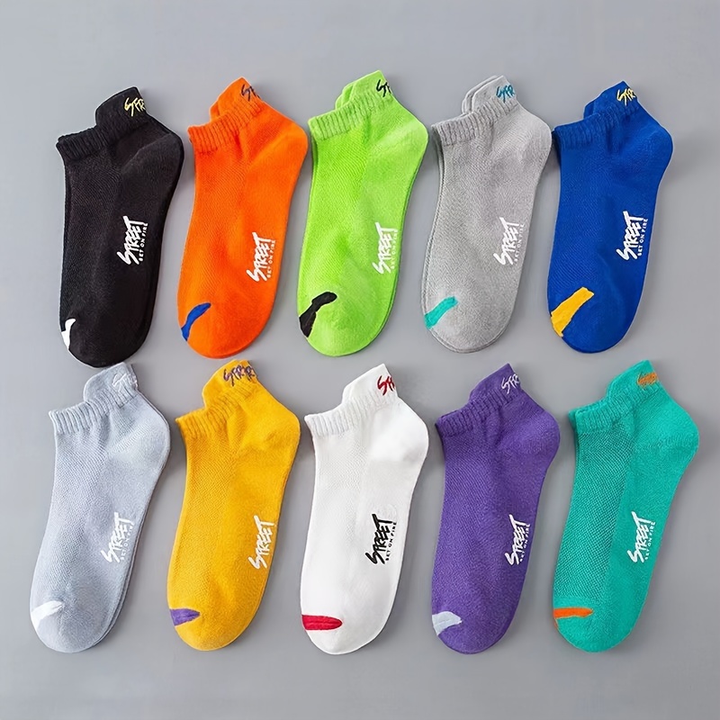 

10/30 Pairs Letter Print Socks, Casual & Breathable Short Socks, Women's Stockings & Hosiery