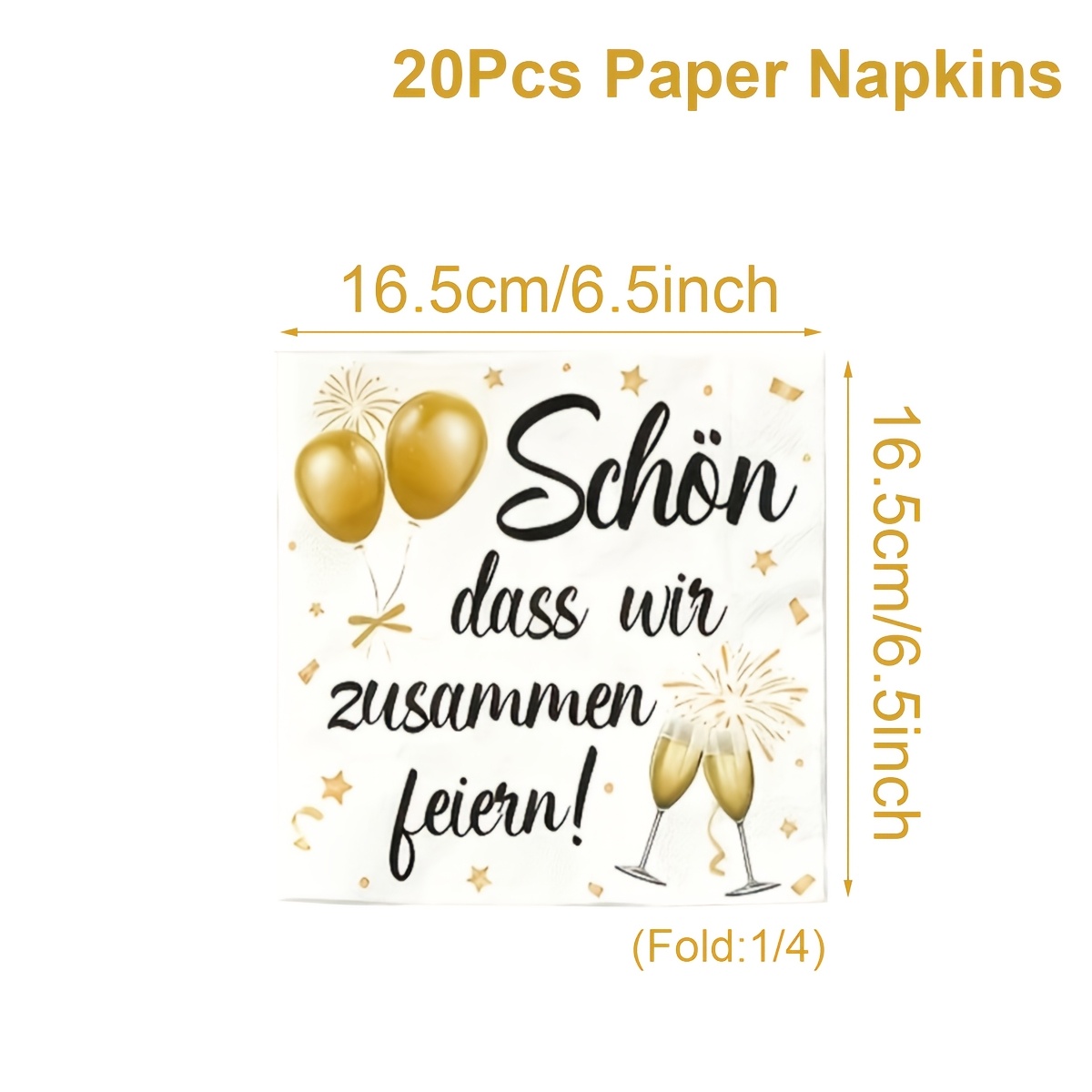 Image of 20pcs German " Nice That " Napkins - German Text Suitable For Birthday Wedding Baby Shower Table Decorations, Elegant Paper Party Supplies For Bridal Showers, Table Setting & For Halloween、christmas