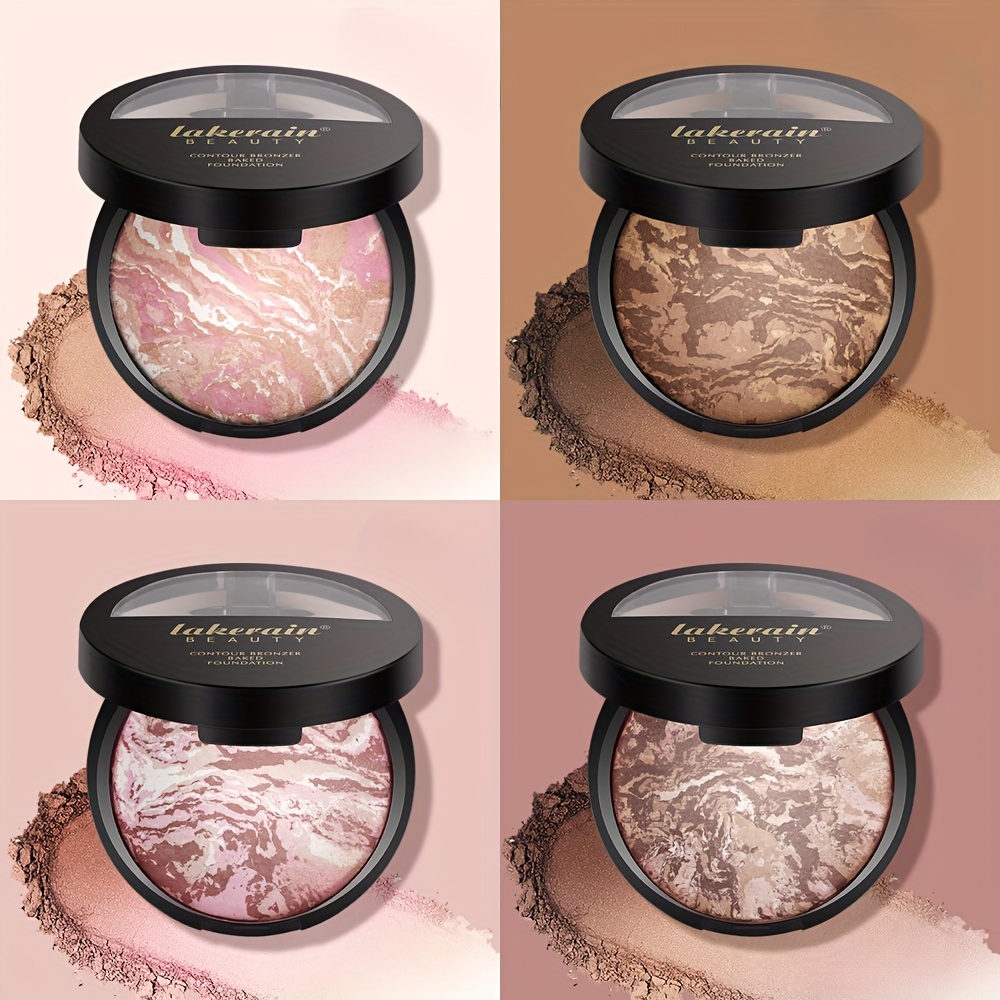 

Beauty Marble Baked Powder Palette, Natural Highlight Contour And Blush, Multifunction Makeup, Lightweight, Long-lasting, Color Correcting Foundation Contain Plant Squalane