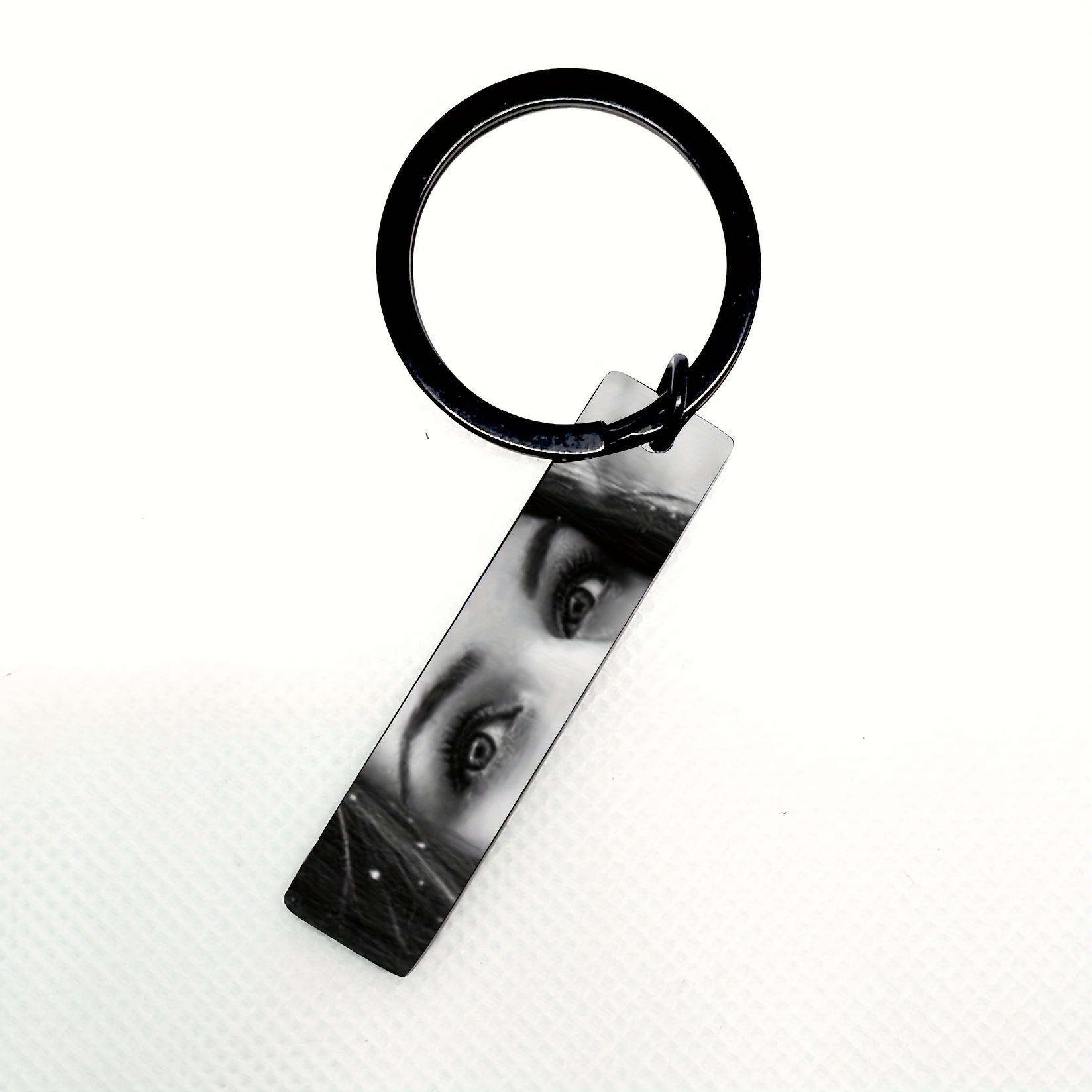 Image of Custom Double-sided Photo Keychain, Personalized Gift For Him/her - Father's Day Or Valentine's - Unique Engraved Picture & Text, Family, , , Colleagues, Pet Tags