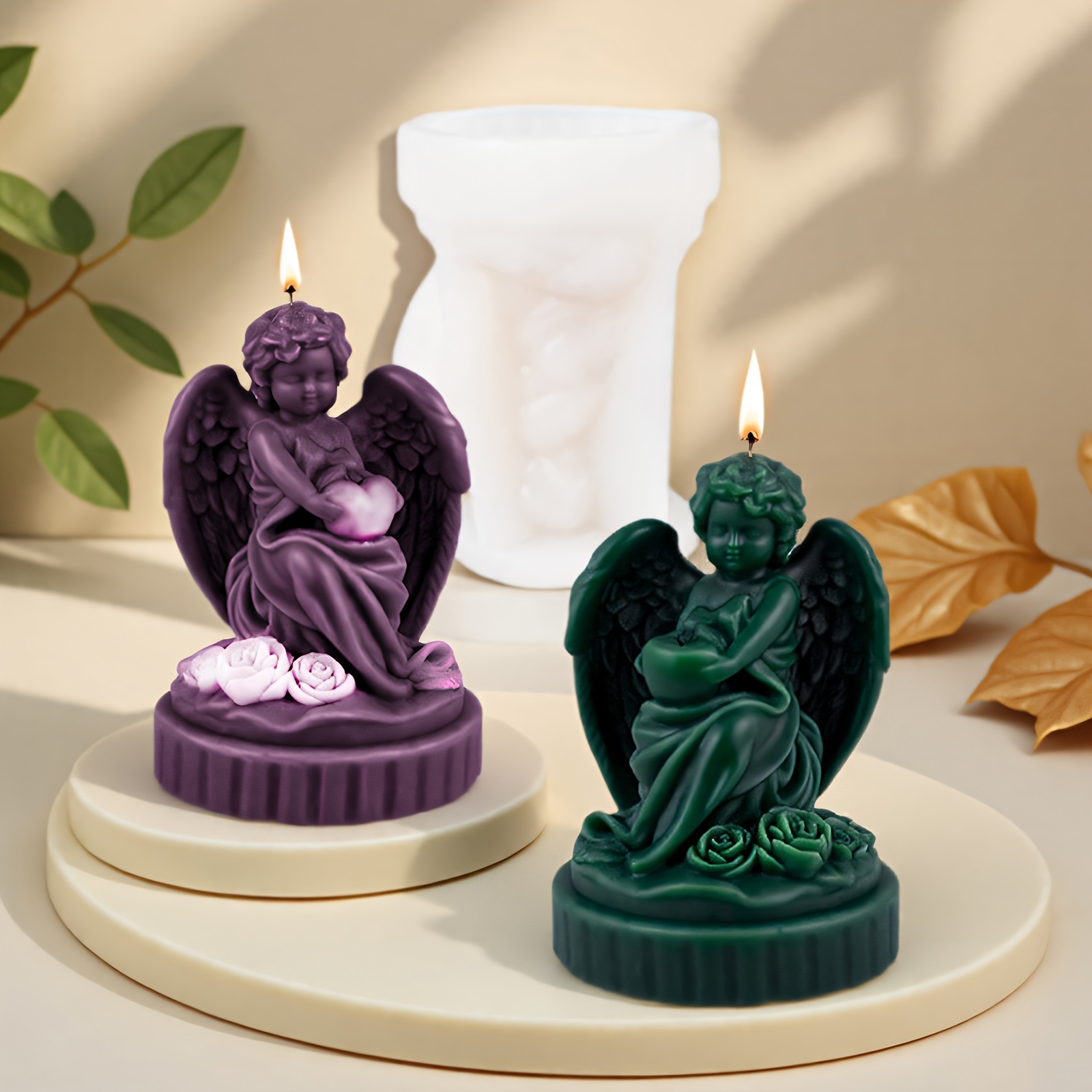 Image of 2pcs Girl Boy Candle Silicone Mold - European Diy Aromatherapy Handmade Plaster Epoxy Resin Candle Clay Molds, Portrait Decorations Decoration Supplies