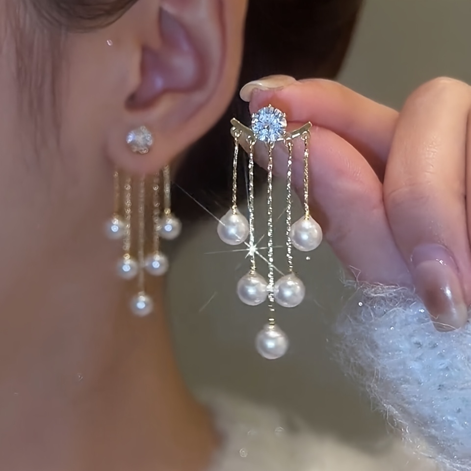 TEMU Nouveaux Boucles d'Oreilles Clous Élégantes à Pompons de Style Influenceur Tendance, Design et , Accessoires d'Oreille au Haut de Gamme