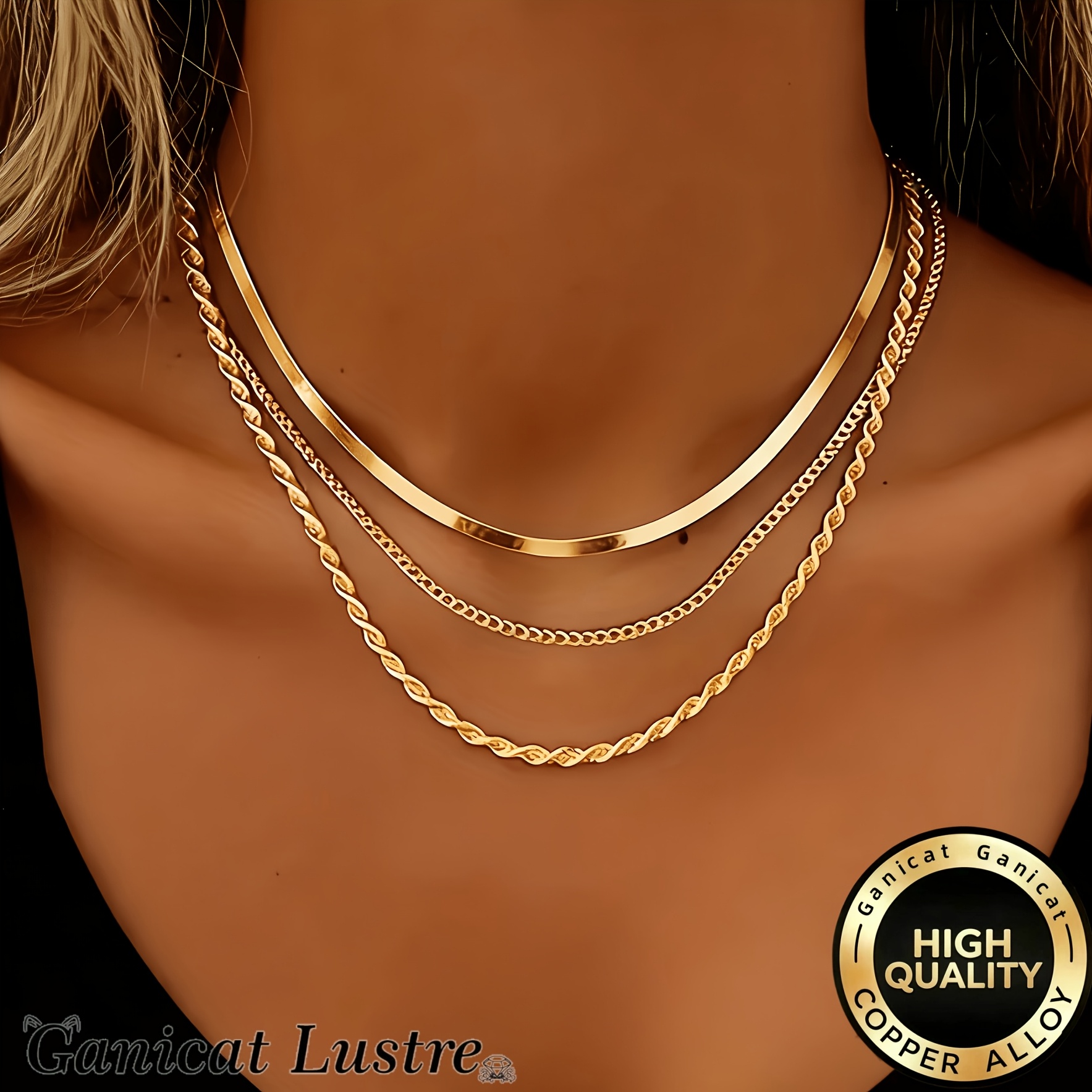 TEMU [ganicat ] Women's Necklace, Fade-resistant And Hypoallergenic, Stylish And Elegant Women's Jewelry Accessory, Suitable For Everyday Use, A For