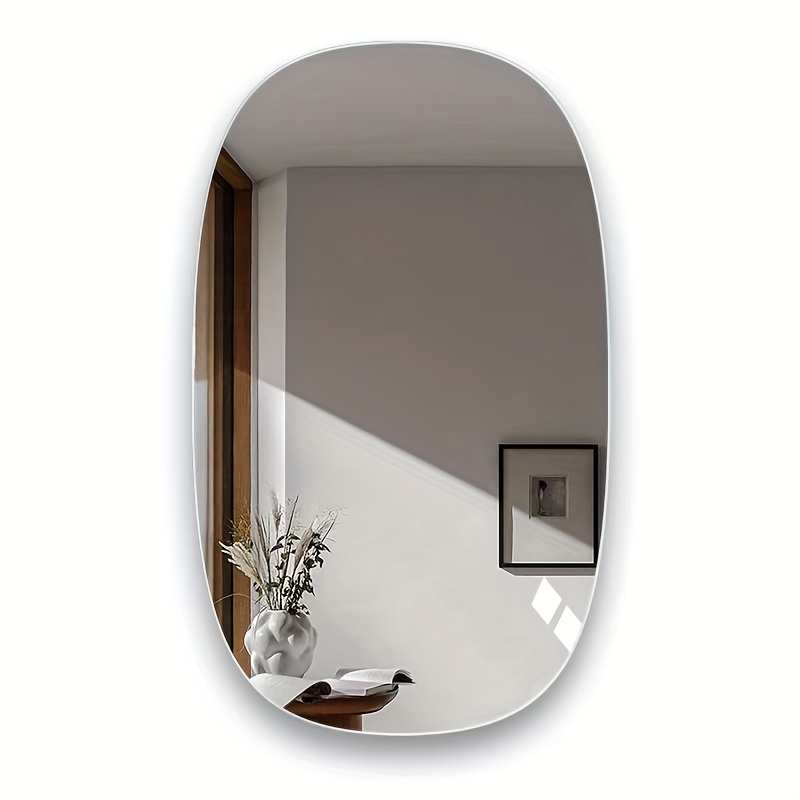 1pc - Shower Mirrors - Rectangular Large Round Corner Design ~ Home Daily High Definition Mirror - Acrylic Perfectly Designed Mirror - Holiday Scene Decorative Mirror - Long Rectangle Bathing Mirror - Bathroom Mirror - Romantic Wedding Venue Decoration Mirror - Frameless HD Mirror - RV Interior Layout Mirror - Self-Adhesive Wall Mirror - Dressing Mirror - Modern Home Decor Mirror - Easy Installation - Removable Protective Film
