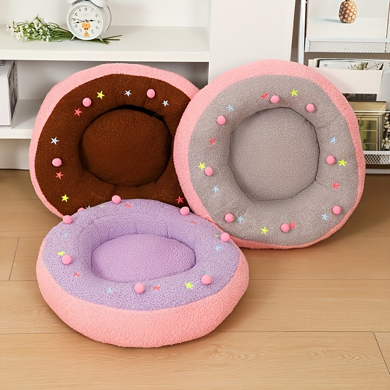 cat bed sleeping bag semi enclosed creative shaped sleeping bag pet nest for cats and dogs separable cushion and bed pet donut flannel fleece lined thickened cross border in stock autumn winter cat bed pet sle Product details 2