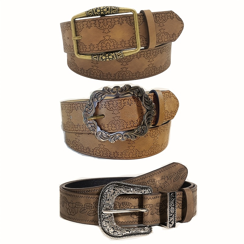 TEMU 3pcs Vintage Y2k Spicy Bohemian Belt For Women, Versatile Decorative Distressed Vintage Belt For Women