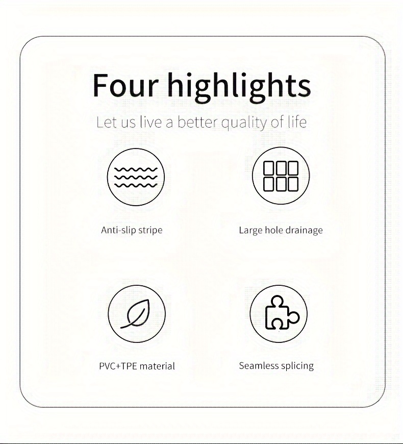 1pc of   brand christmas pvc anti slip bathroom mat bathroom mat with rubber backing and drainage holes soft shower mat suitable for bathtub shower floor mat bathroom mat simple and stylish bathroom decoration mat 16 9 23 6 inches best for christmas Product details 1