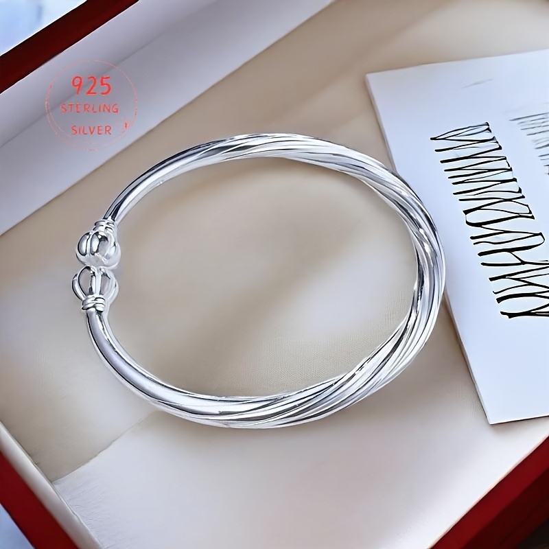 TEMU S925 Silver Bracelet, Adjustable Size, For Wives And Mothers, Ideal For Valentine's Day, Christmas, Thanksgiving, And Wedding Anniversaries, Suitable For Everyday And Party Use