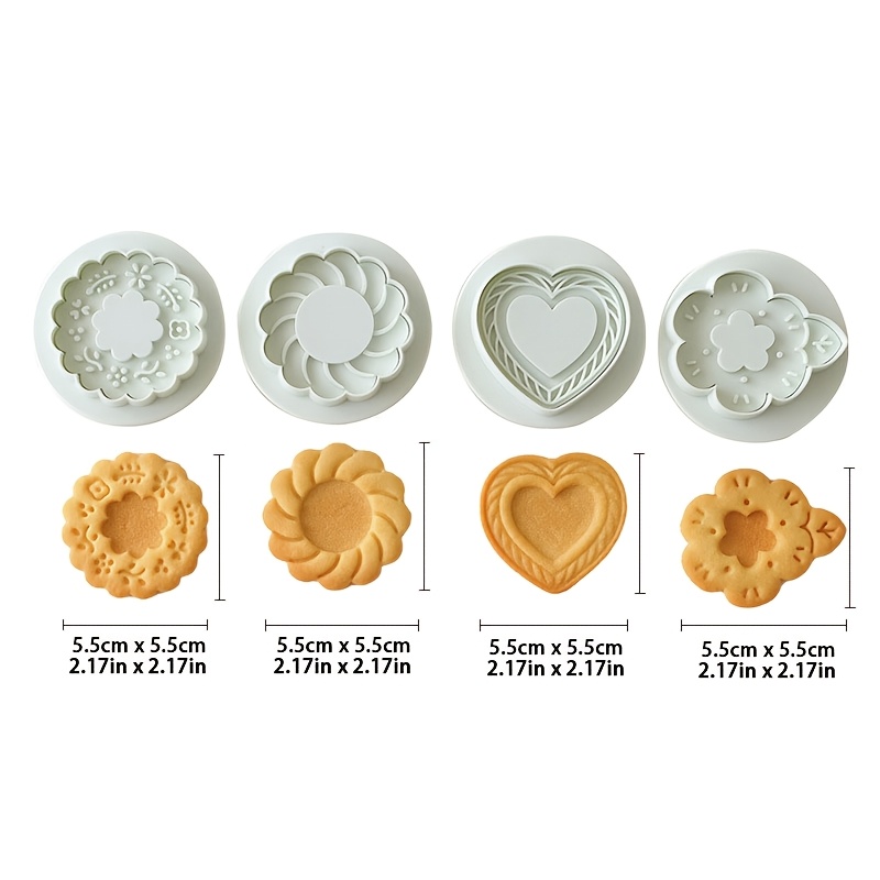TEMU 4pcs Valentine's Day Themed Decorative Cookie Cutter Set, Heart-shaped Cookie Cutters, Fondant Cutters, Clay Cutters For Carnival Season,